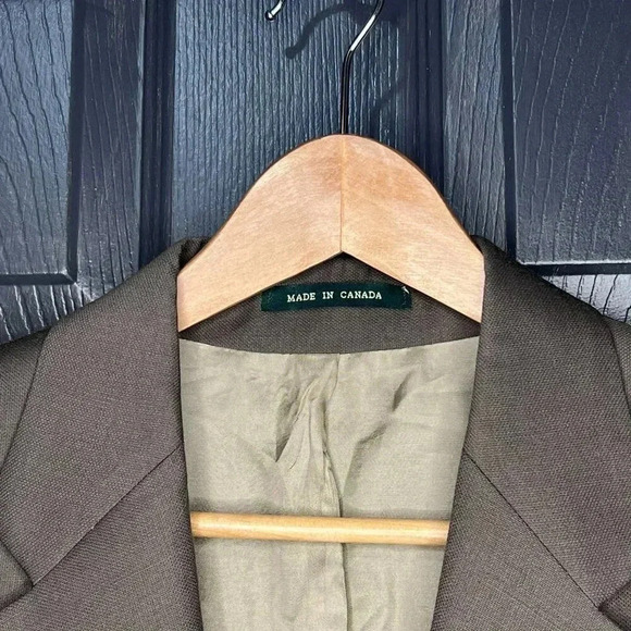 LAUREN RALPH LAUREN Men's Suit Olive Blazer Super 100's Pure New Wool Size 38R - Picture 7 of 15